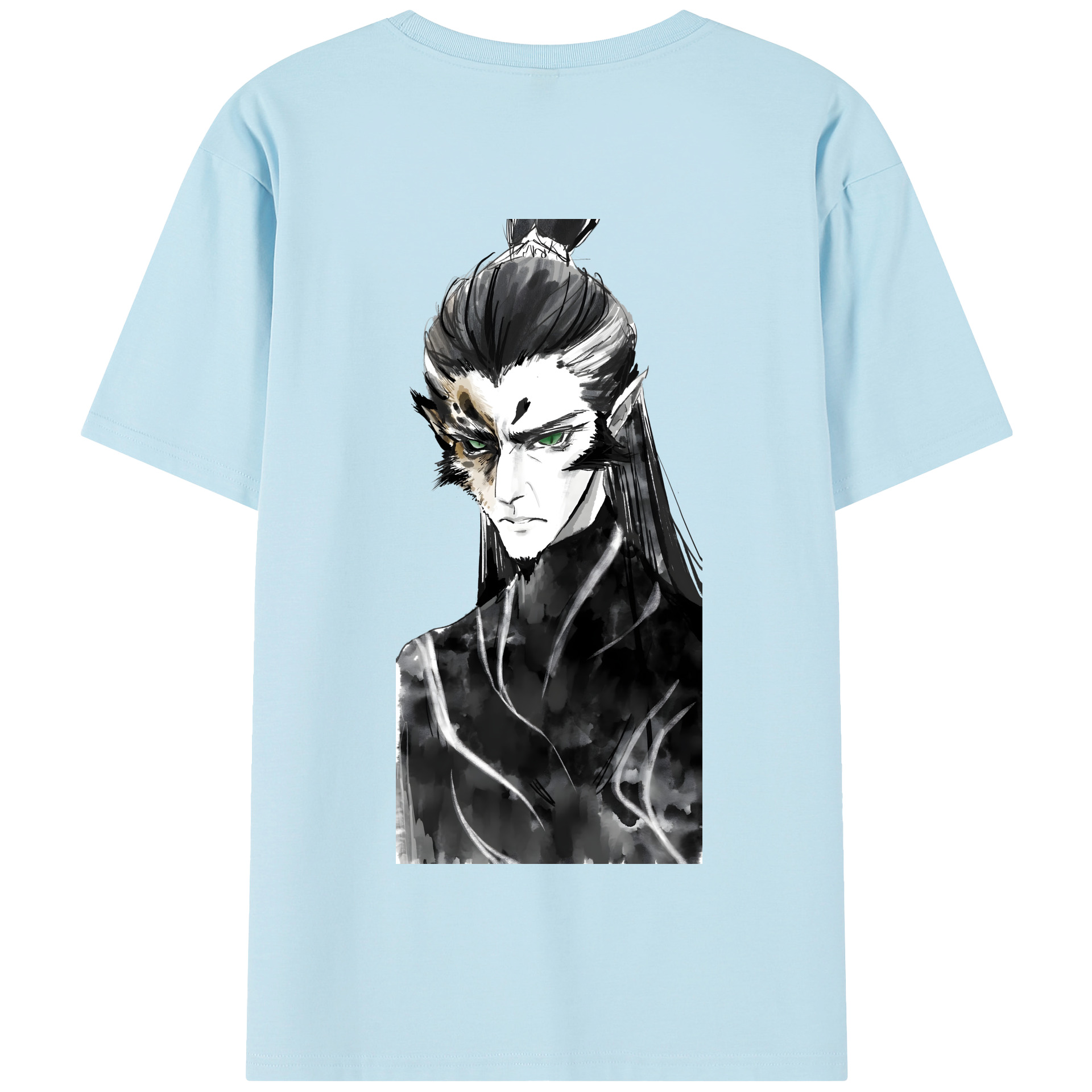（画像用） Ne Zha 2 ナタ 魔童の大暴れ 綿100％半袖Tシャツ（背面プリント）